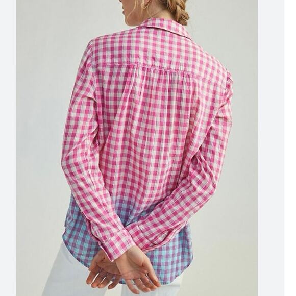 Pilcro Deb Gingham Button Shirt Size S Cotton Long Sleeve - Picture 4 of 11